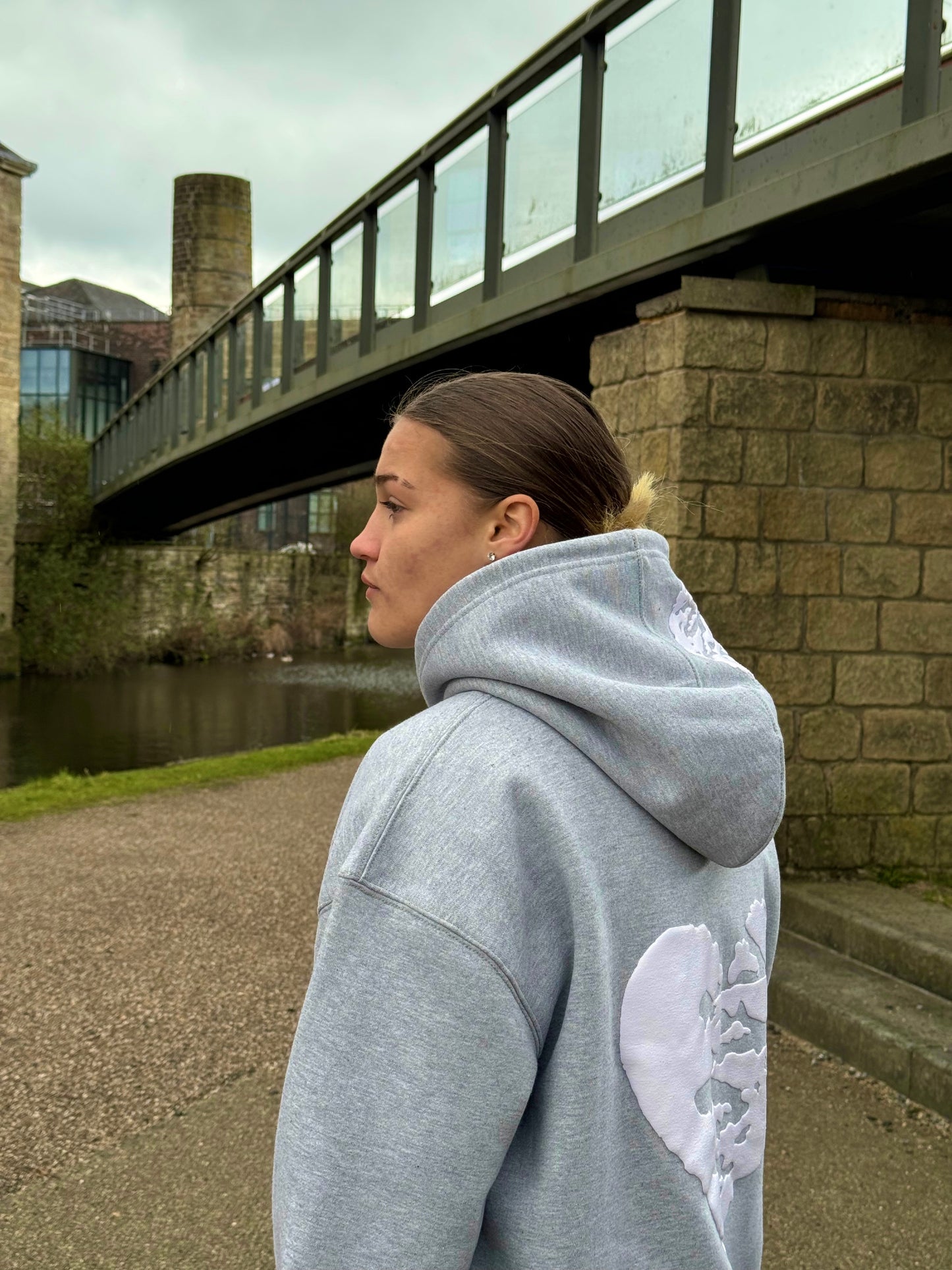 HARTE Broken Hoodie WHT/GRY