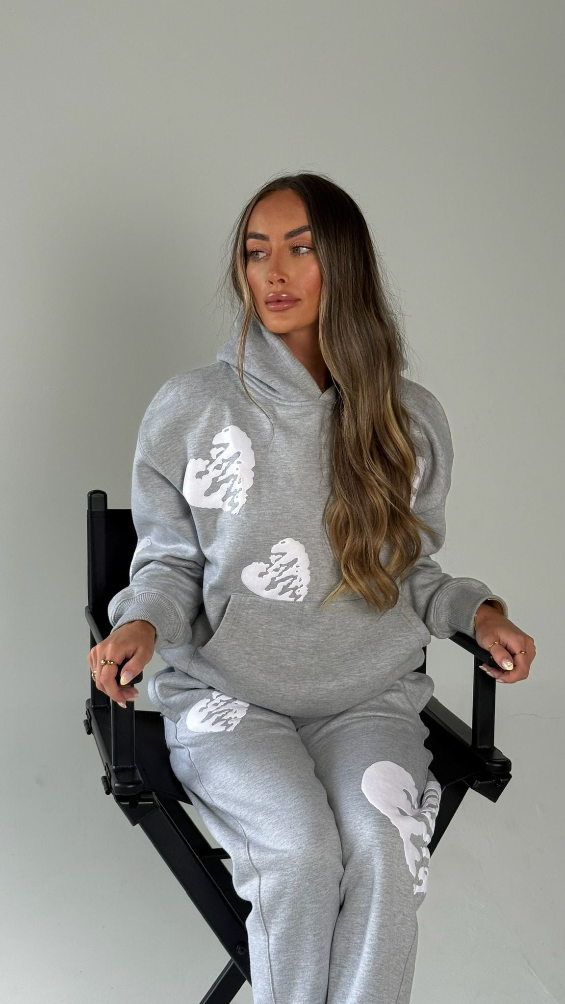 Harte BROKEN Hoodie WHT/GRY