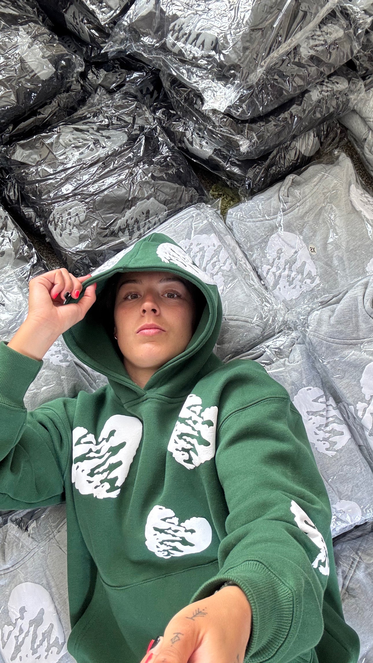 HARTE Broken Hoodie GRN/WHT
