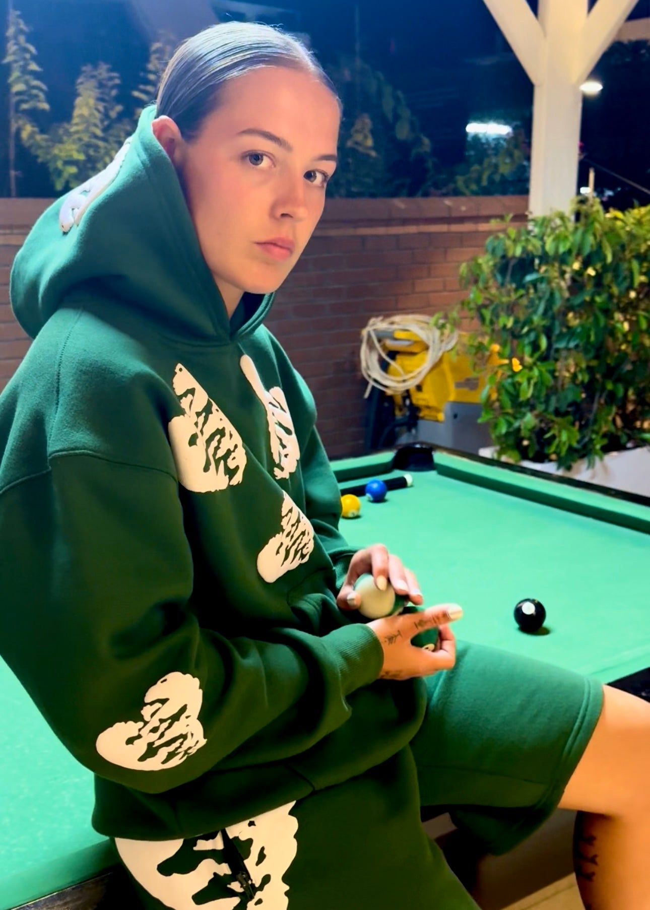 HARTE Broken Hoodie GRN/WHT