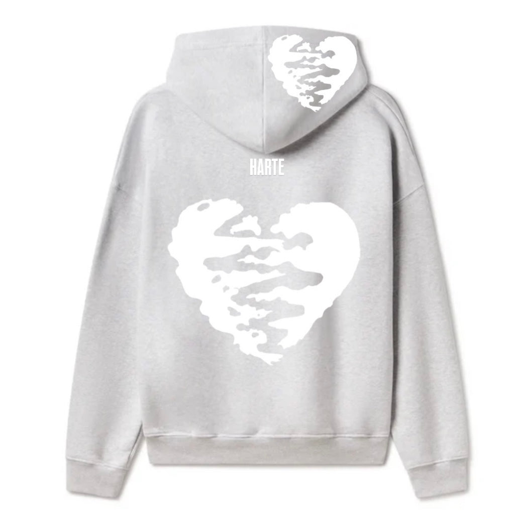 Harte BROKEN Hoodie WHT/GRY