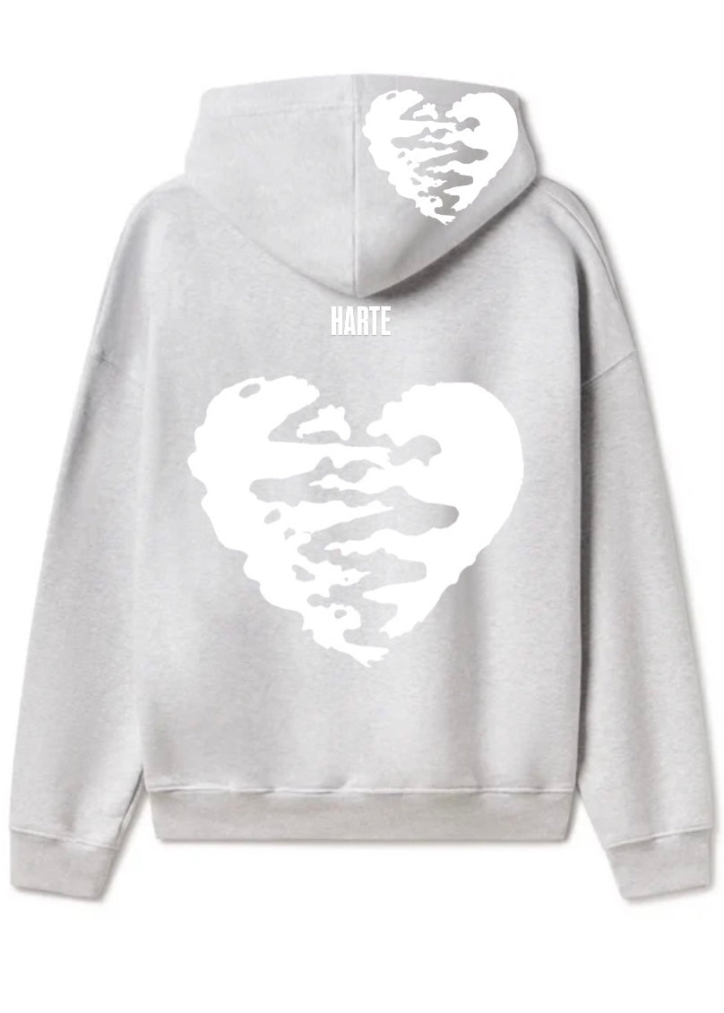 HARTE Broken Hoodie WHT/GRY