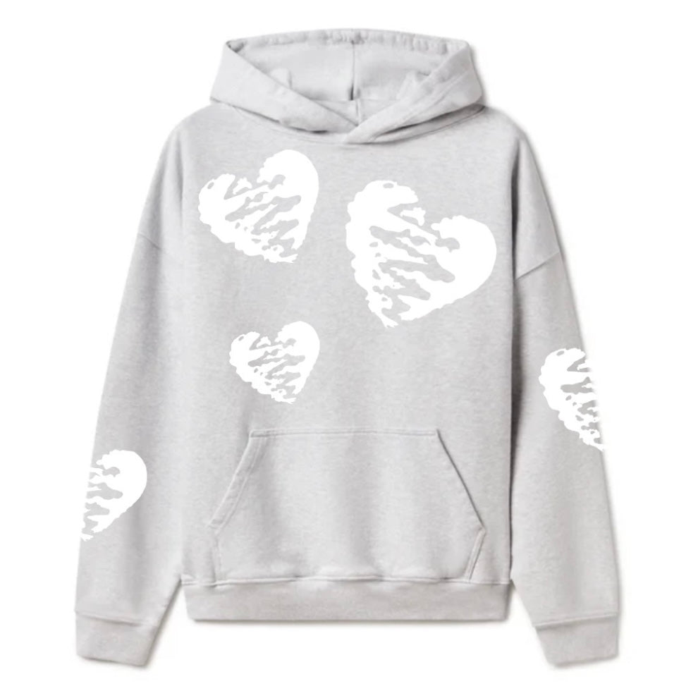 Harte BROKEN Hoodie WHT/GRY