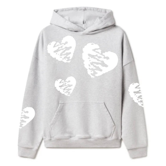 Harte BROKEN Hoodie WHT/GRY