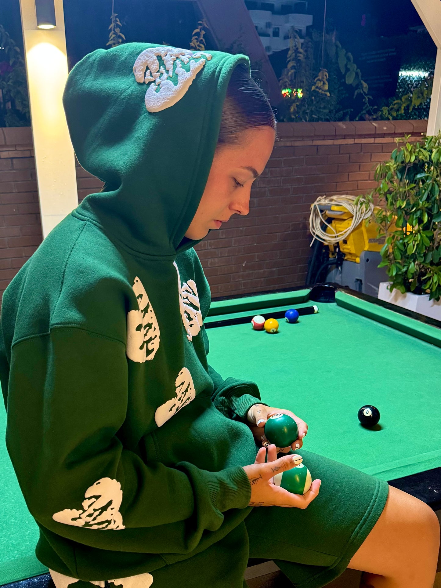 HARTE Broken Hoodie GRN/WHT