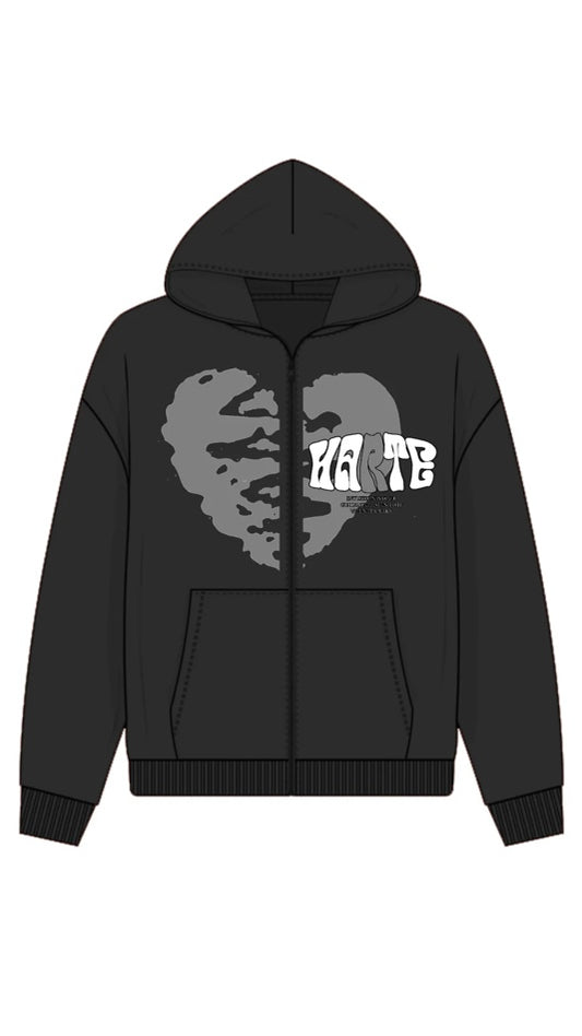 HARTE Broken Zip Up BLK/BLK