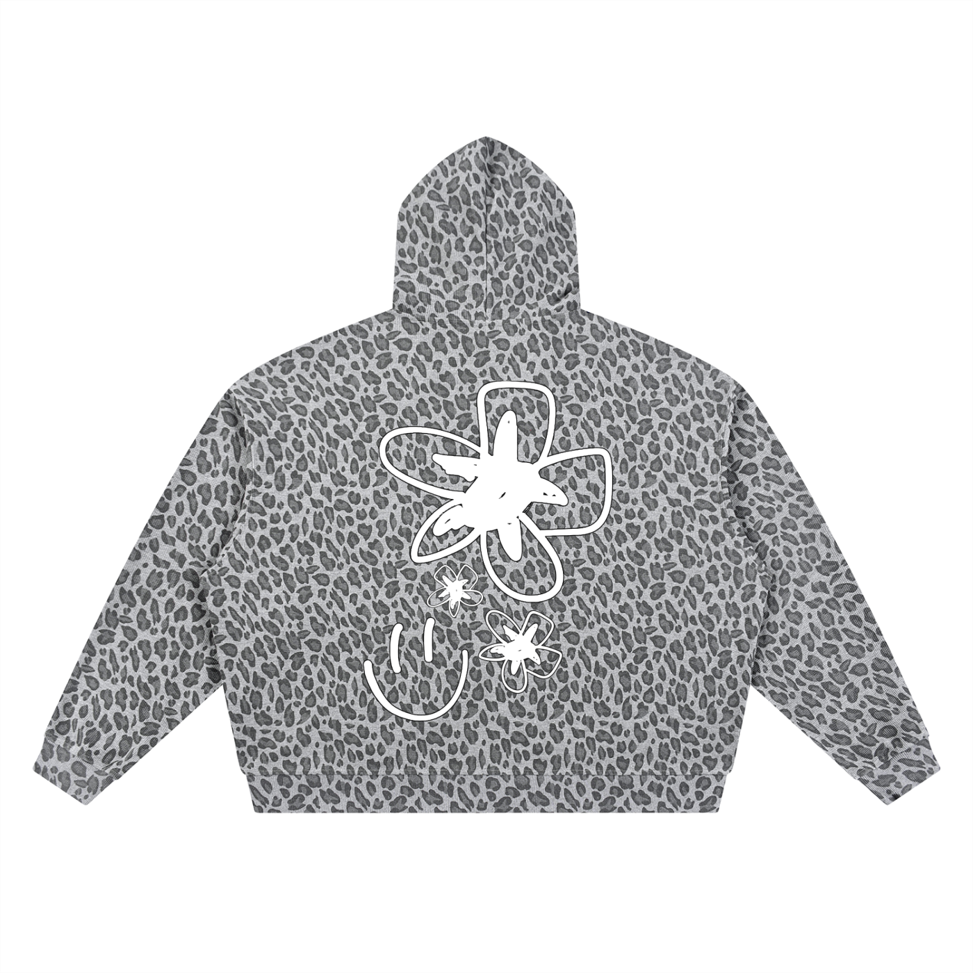 HARTE Leopard Waffle Zip Up GRY